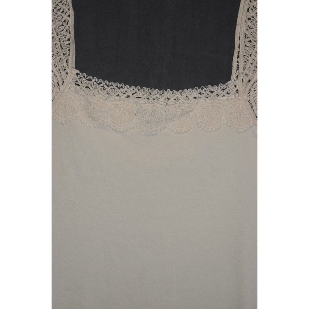 Ralph Lauren LRL Women Large Top Cream Cap Sleeve‎ Lace Romantic Elegant - Picture 8 of 10